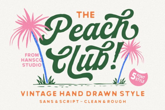 Peach Club: A Hand-Drawn Font for Authentic Branding