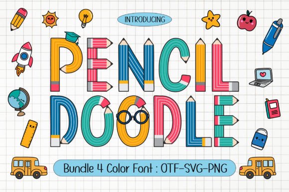 Pencil Doodle: The Playful Font Theme Transforming Back-to-School Creativity