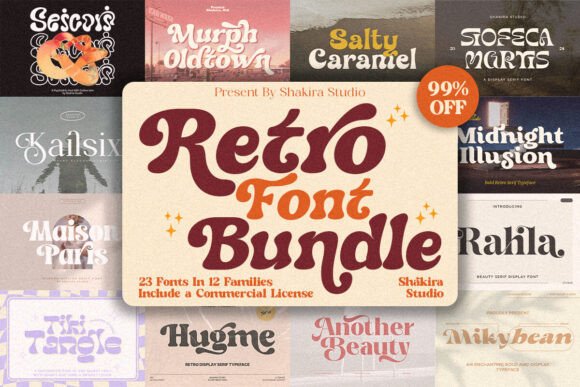 Retro Bundle Collection: Elevate Your Designs with Timeless Groovy Typography